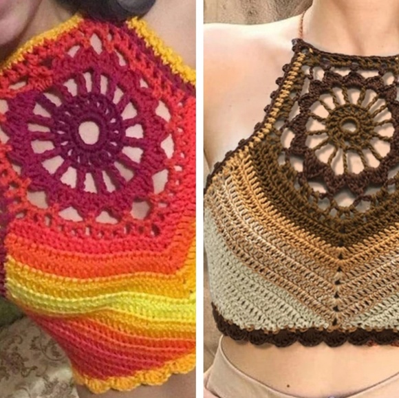 Retro Crochet Halter Top - Picture 1 of 6